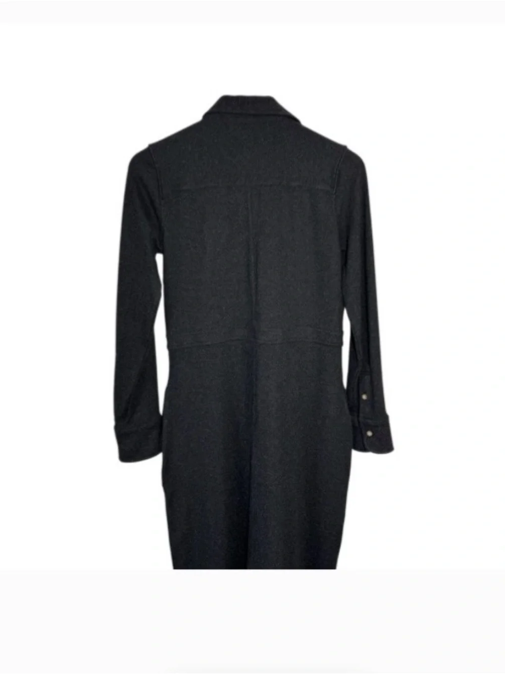 Faherty Black Button-Front Maxi Shirt Dress with Slit - Picture 3 of 5